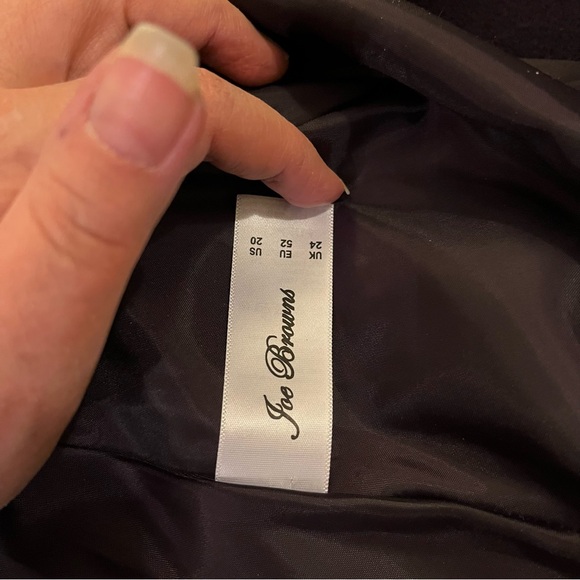 JOE BROWNS plus size purple floral flared funnel neck ruched cinch waist coat - Picture 7 of 11